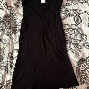 Black V-Neck Women's Top